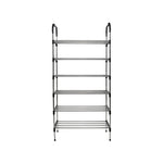 Multi Tiers Shoe Rack Organizer Stackable Space Saving Shoe Shelf | 6 | Black
