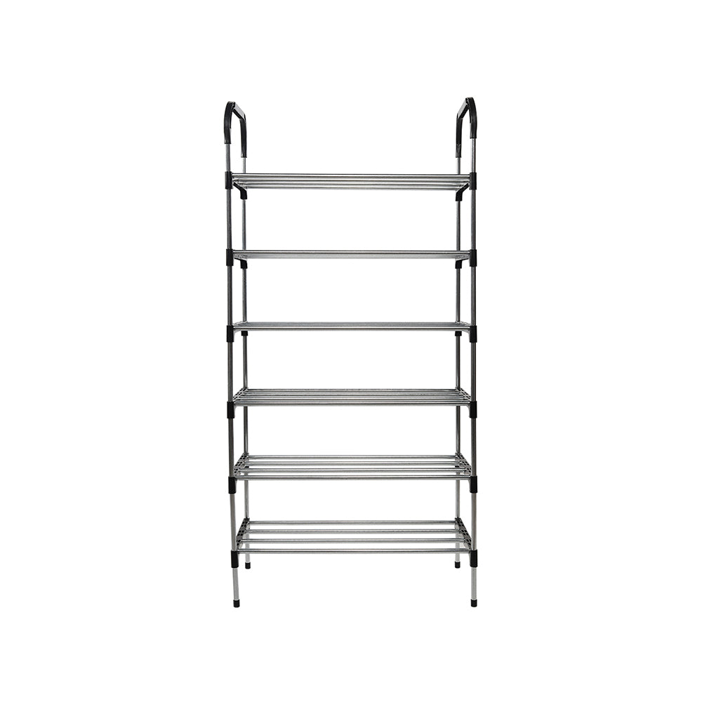 Multi Tiers Shoe Rack Organizer Stackable Space Saving Shoe Shelf | 6 | Black
