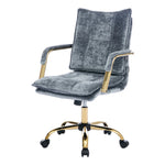 Modern Chenille Upholstered Office Chair With Armrests, Gas Lift Height Adjustment