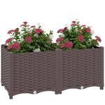 Plastic Raised Garden Bed With Legs And Drainage Holes And Plugs | M | Brown