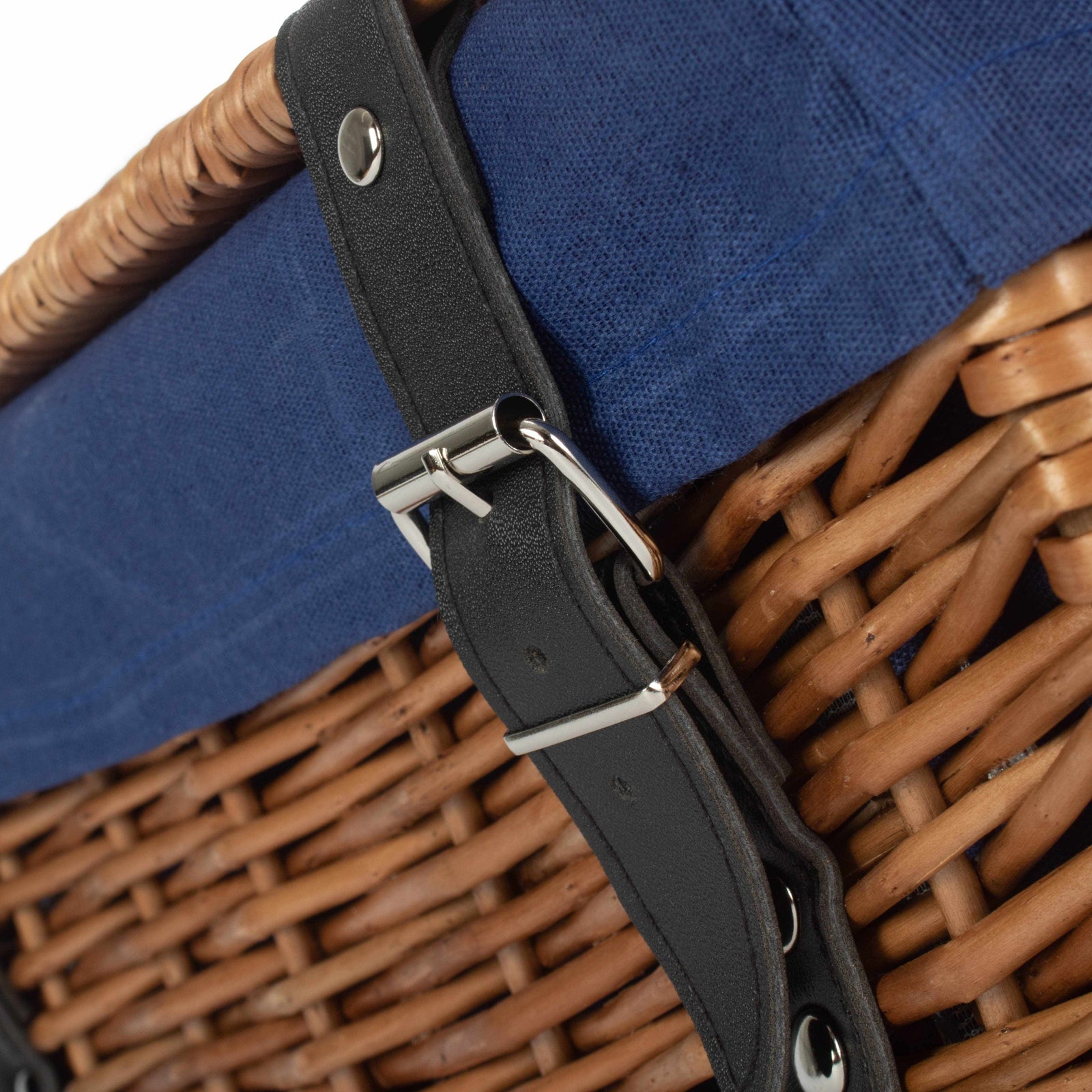 Wicker Double Steamed 35cm Empty Hamper Basket | Blue
