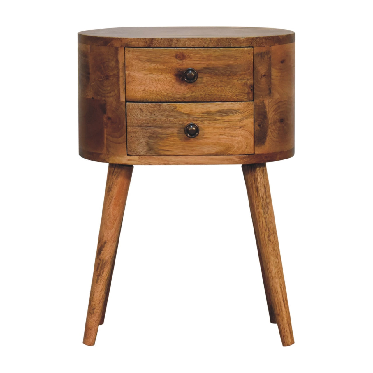 Solid Wood Mini Oak-ish Rounded Bedside Table