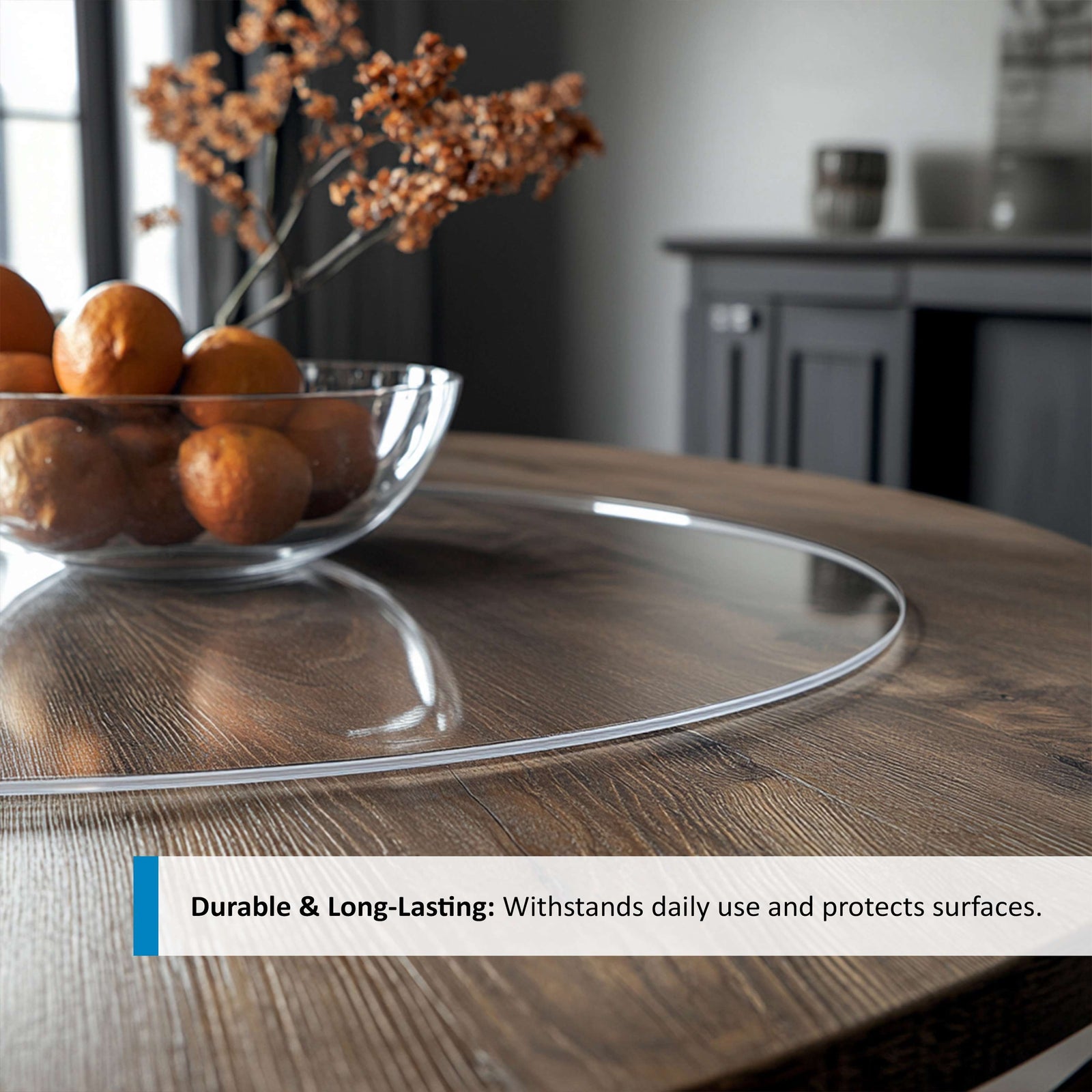 Pvc Round Table Protector Mat - Transparent | 100cm | Clear