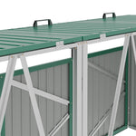 4 Bin Storage Shed – Heavy-duty Galvanized Steel Outdoor Bin Store With Lift-up Lids & Lockable Doors | Green