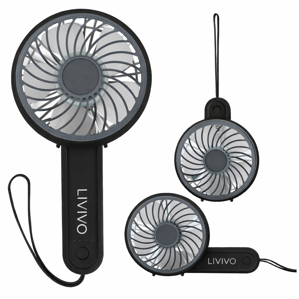 Handheld Mini Fan - 3 Speed Settings Rechargeable Type-c Usb | Black