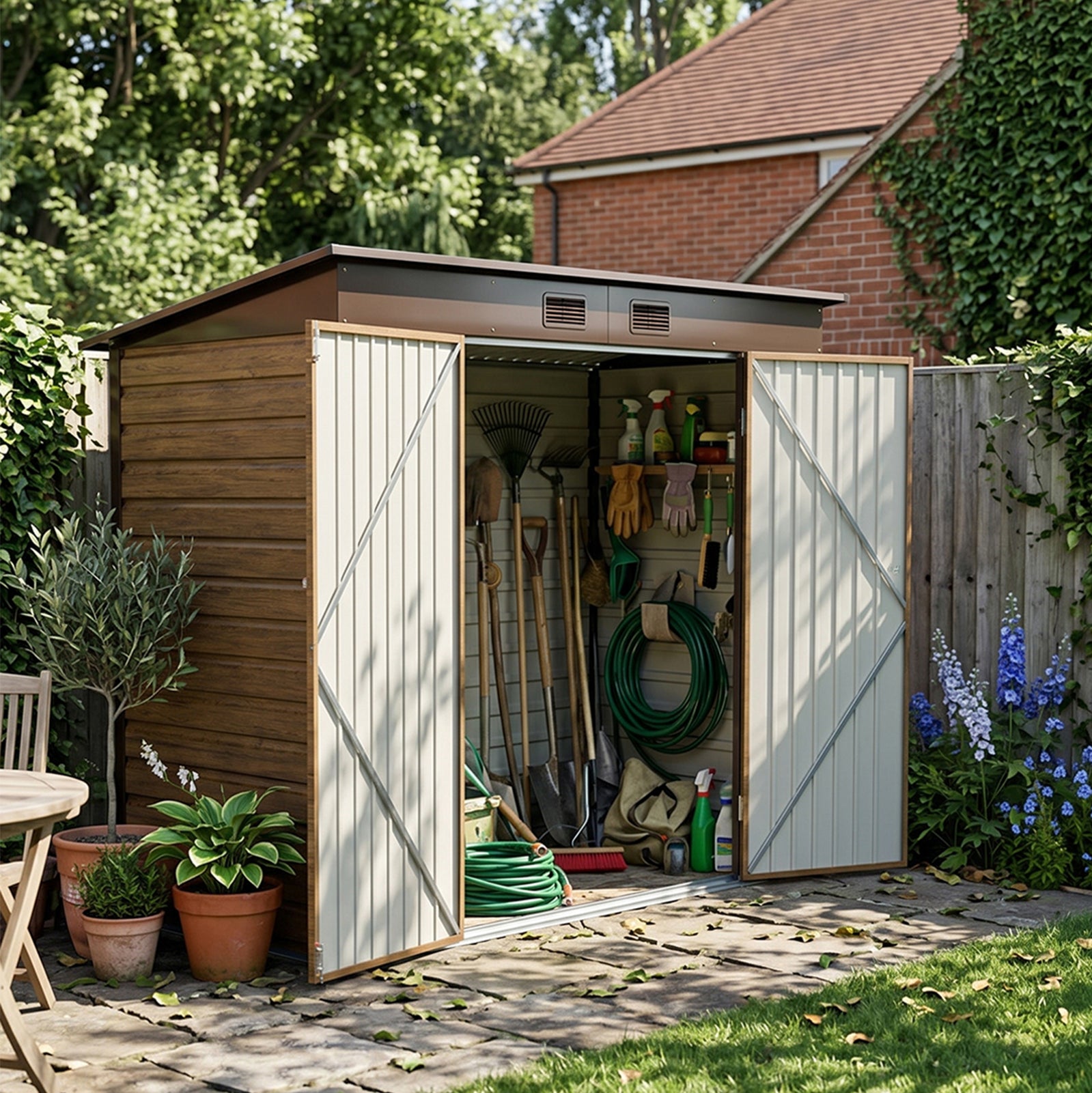 Breeins 8x4FT Outdoor Metal Storage Shed