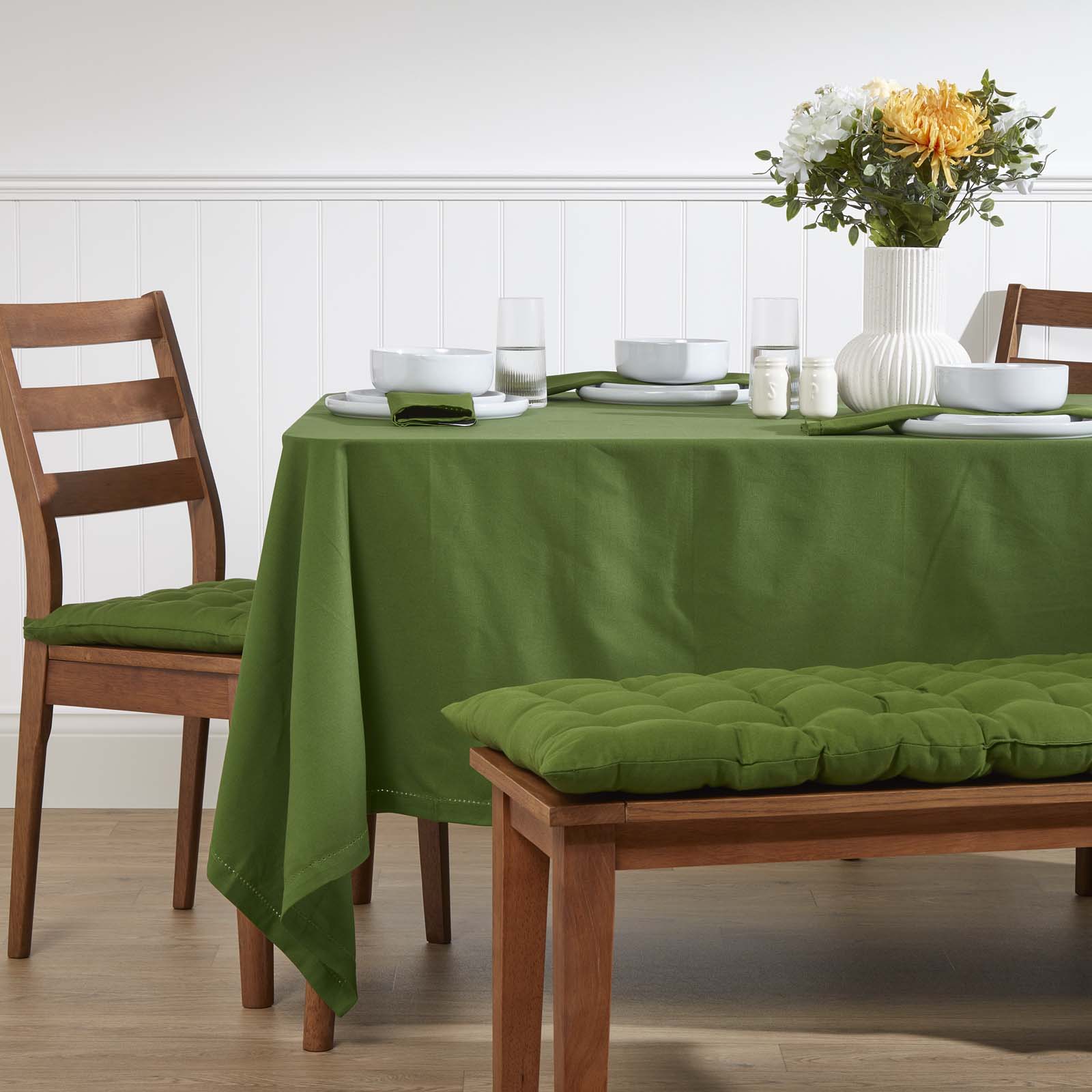 Plain Cotton Fabric 4 Napkins Set | 45cm x 45cm | Dark Olive