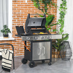 Gas Bbq, Side Burner, Warming Rack | Small | Silver