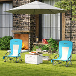 Set Of 2 Folding Beach Chair, Camping Chair With Carry Bag | Blue