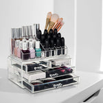 Glamsmacked Acrylic Makeup Organiser Clear 4 Drawer Storage For Cosmetics