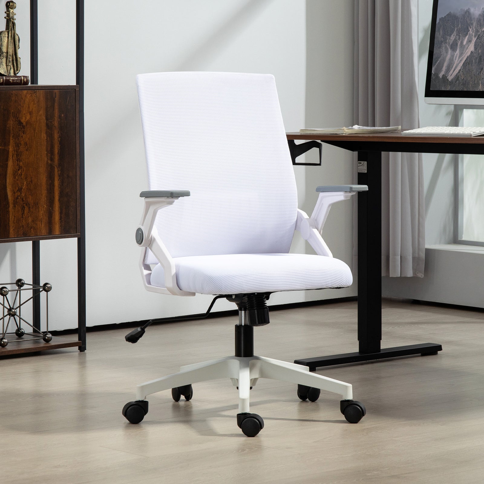 Mesh Office Chair Flip-up Arm Grey | White
