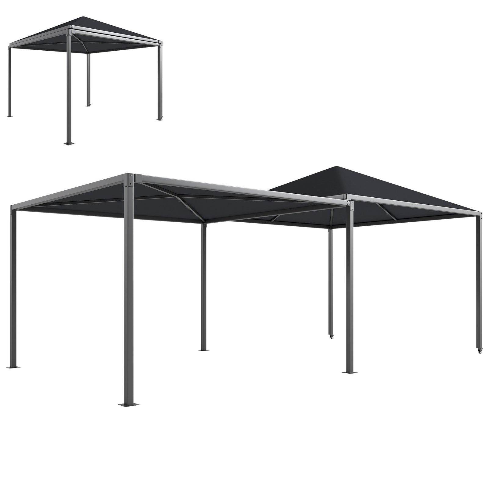 3x3 Or 3x6m Garden Gazebo With Extendable Awning