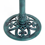 50cm Decorative Bird Bath With Stand, Green, Outdoor
