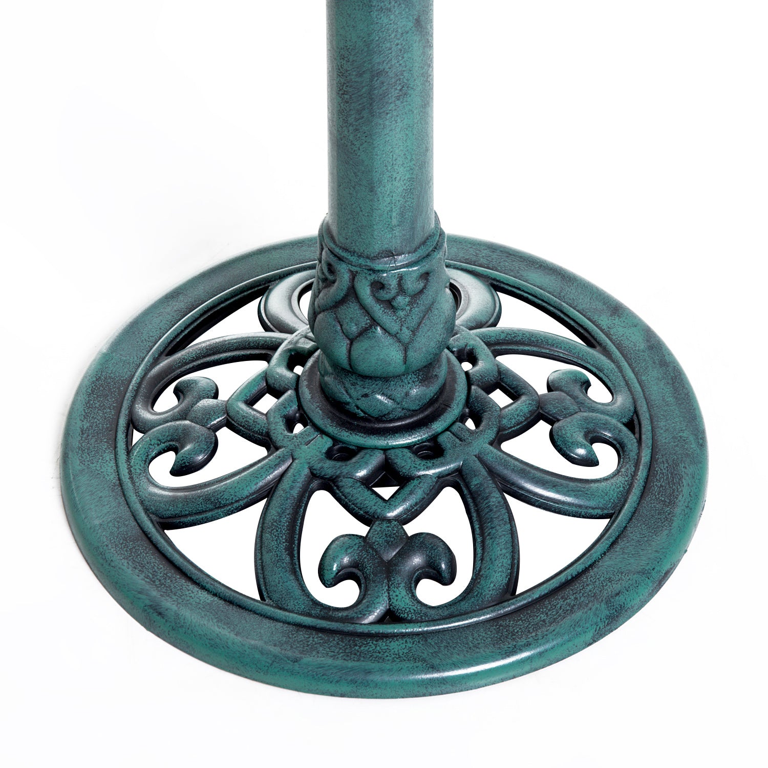 50cm Decorative Bird Bath With Stand, Green, Outdoor