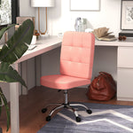 Curved Back Office Chair Adjustable | Pink