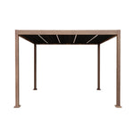 Wood Effect Aluminium Pergola With Led Lights | 3m x 3m | Brown