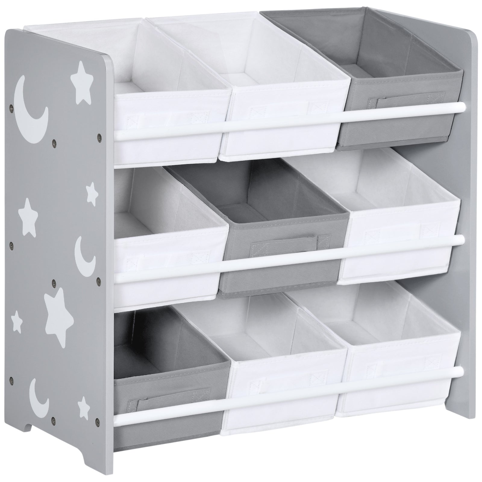 Storage Unit W/9 Removable Storage Baskets For Nursery Playroom | Grey