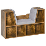 Bookcase Storage Reading Seat Unit Kids Adults Six Cubes | One Size | Brown