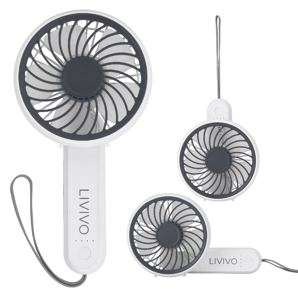 Handheld Mini Fan - 3 Speed Settings Rechargeable Type-c Usb | White