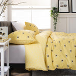 Honey Bee Yellow 200 Thread Count Cotton Rich Reversible Duvet Cover Set | Super King | Yellow