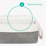 Livivo Set Of 3 Medium Fabric Storage Baskets With Rope Handles