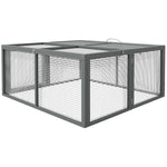 Wooden Folding Rabbit Run For 2-3 Rabbits, Guinea Pig, Grey