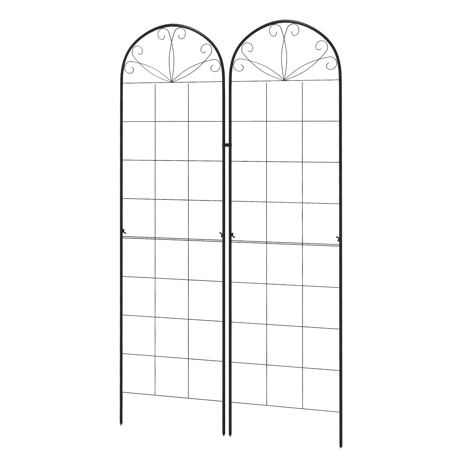 Set Of 2 Metal Climbing Plant Trellis 50 X 180cm