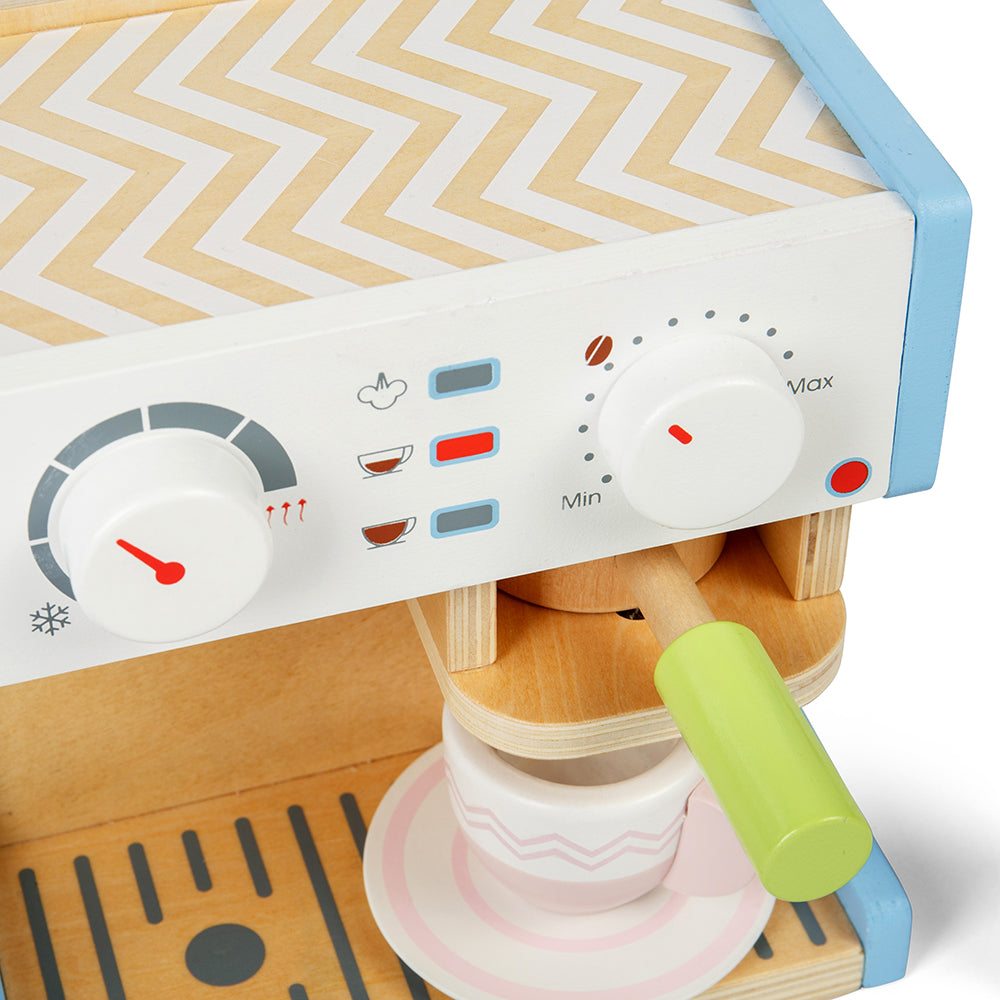 Wooden Coffee Maker, Includes 11 Play Pieces, Pretend Play