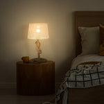Nautical Style Rope-base Table Lamp W/ Fabric Lampshade