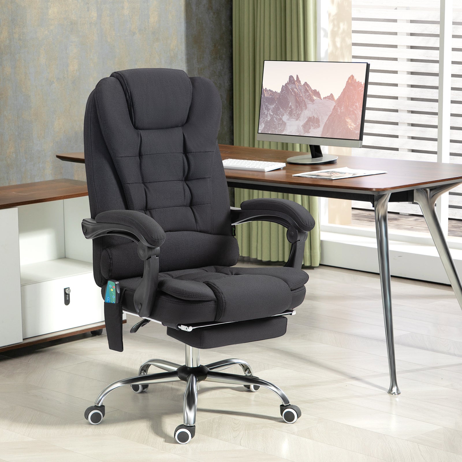 Vintage Heated Massage Office Chair | Black