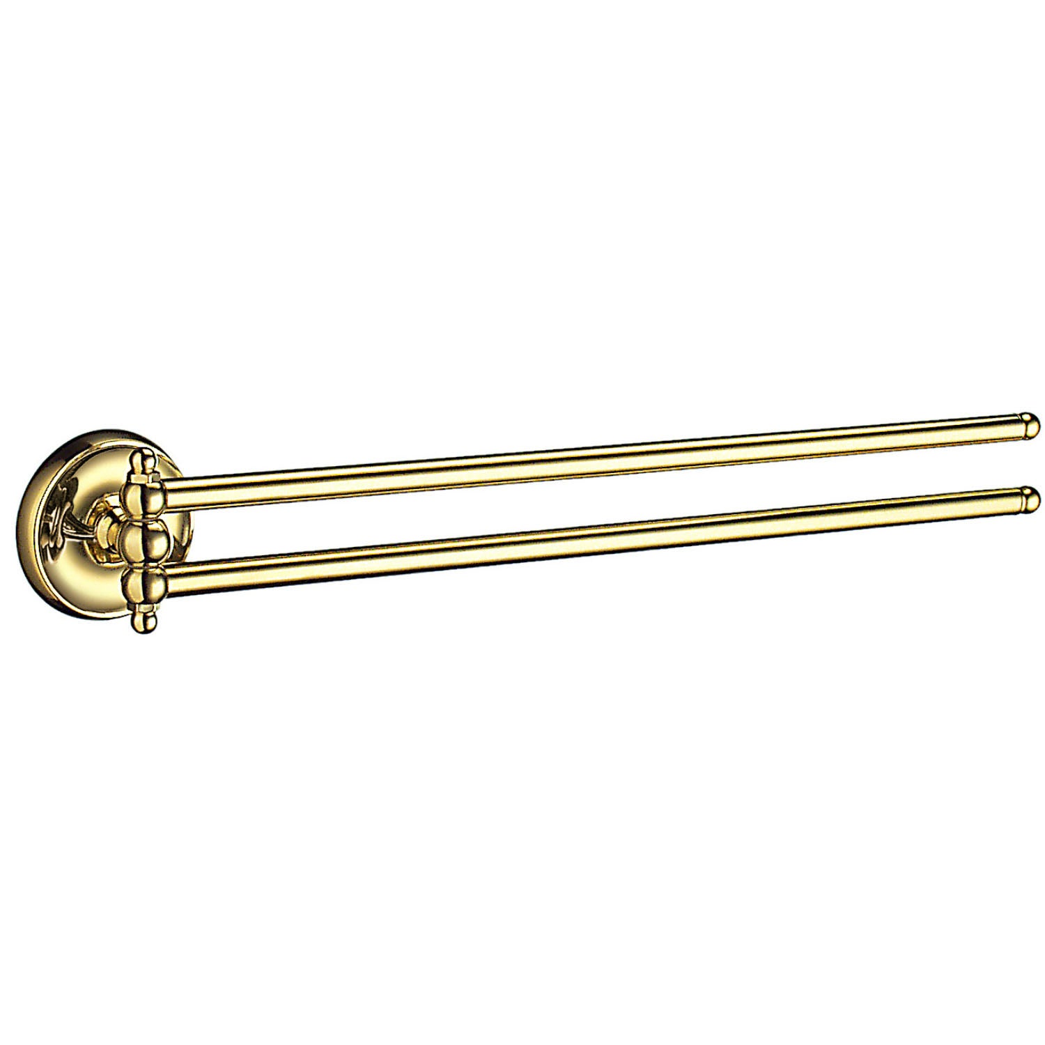 Double Swing Arm Towel Rail Wall Mounted Bathroom Storage | Polished Brass