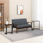 C-shaped Nesting Tables, Set Of 3, Rustic Brown