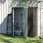 Outdoor Storage Shed Steel Garden Shed With Lockable Door | Grey