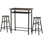 3 Piece Dining Kitchen Set W/ 1 Table And 2 Matching Chairs | Black