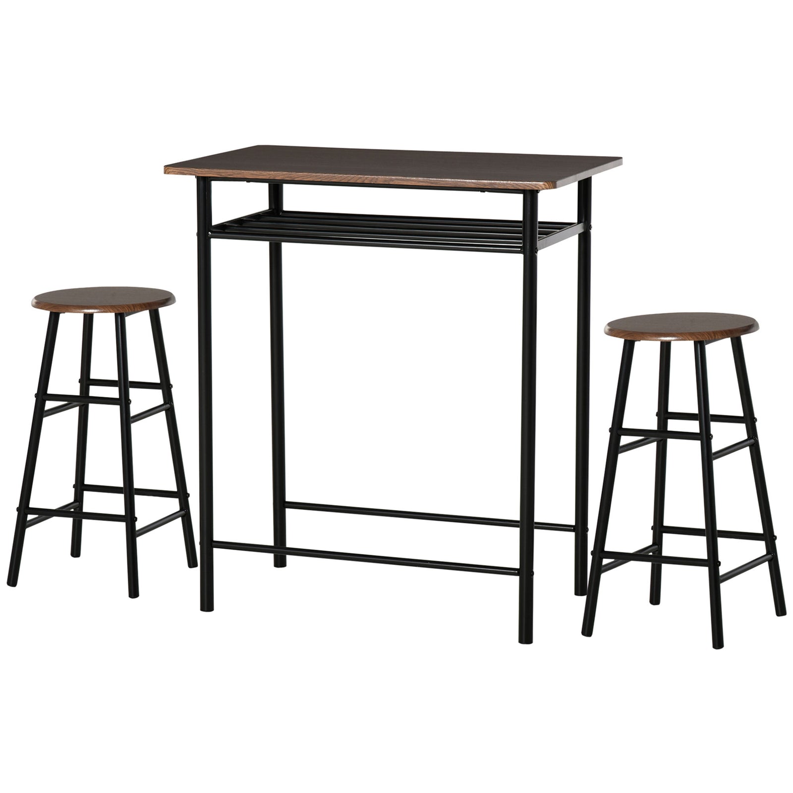 3 Piece Dining Kitchen Set W/ 1 Table And 2 Matching Chairs | Black