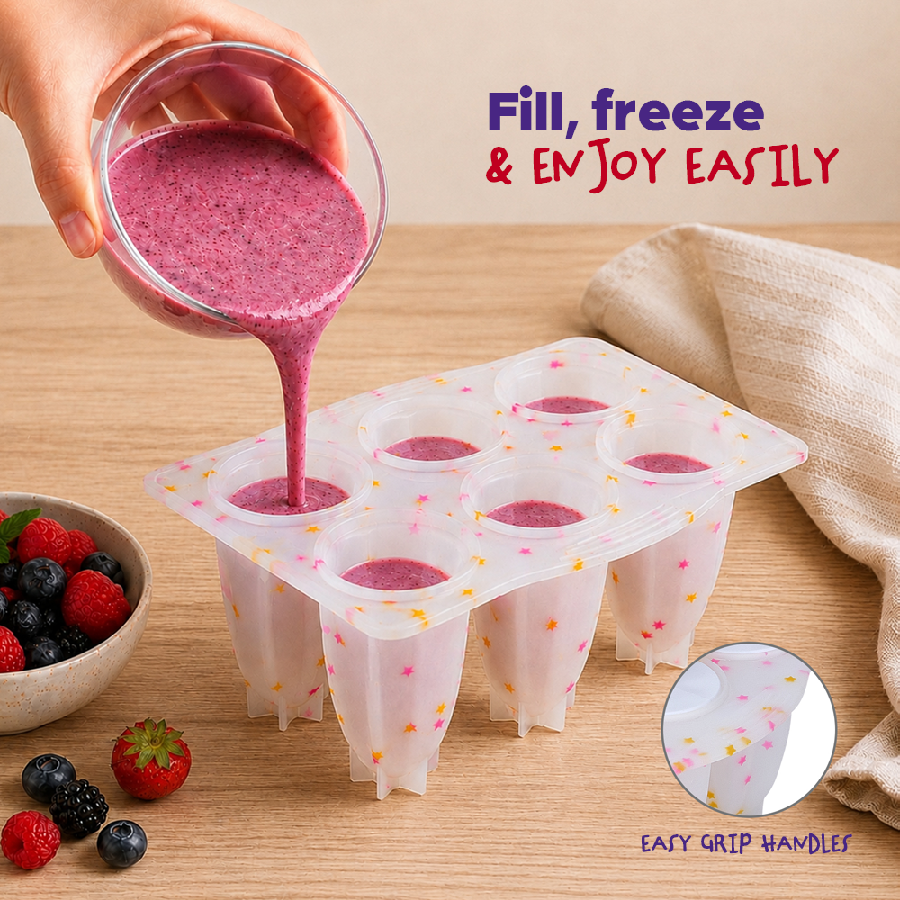 Star Shaped Ice Pop Mould With 6 Reusable Sticks