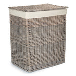 Slim Grey Wash Wicker Laundry Basket | One Size