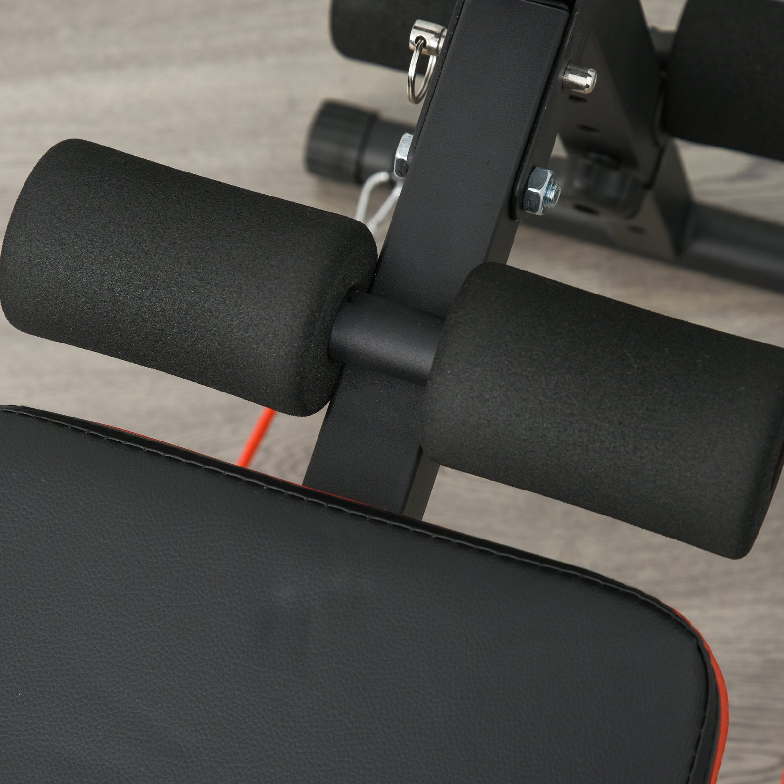 Foldable Sit Up Bench With Arm Pulling Rope | Black