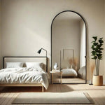 Akiko - Black Metal Arched Mirror | 180cm x 90cm