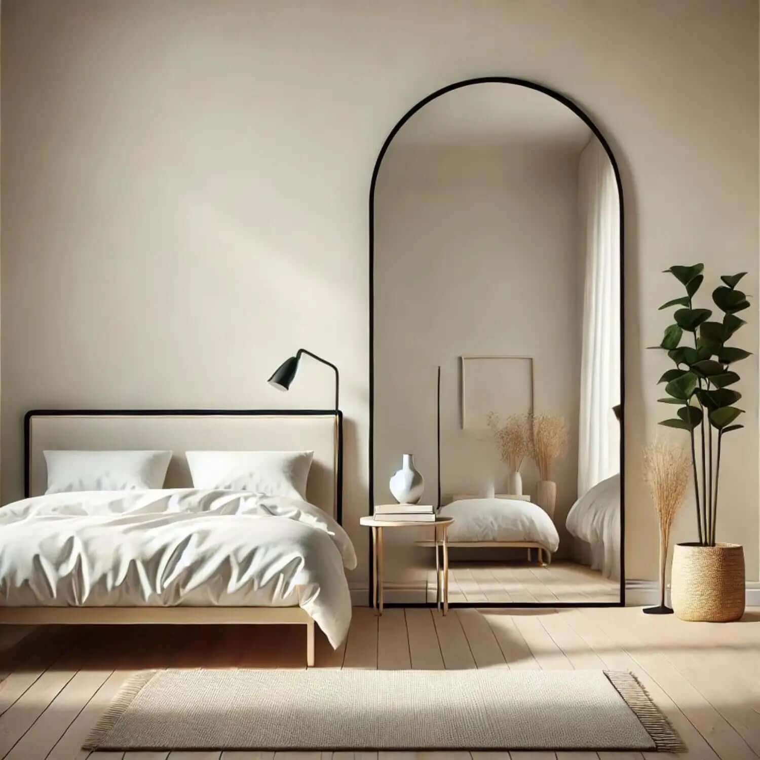 Akiko - Black Metal Arched Mirror | 180cm x 90cm