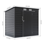 4x6ft Outdoor Storage Shed – Galvanized Steel Garden Shed Lockable With Double Doors & 2 Vents