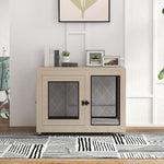 Dog Crate Table W/ Cushion Two Doors - Ak Color | Brown