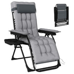 Zero Gravity Chair Sun Lounger With Cup Holder, Cushion | Grey