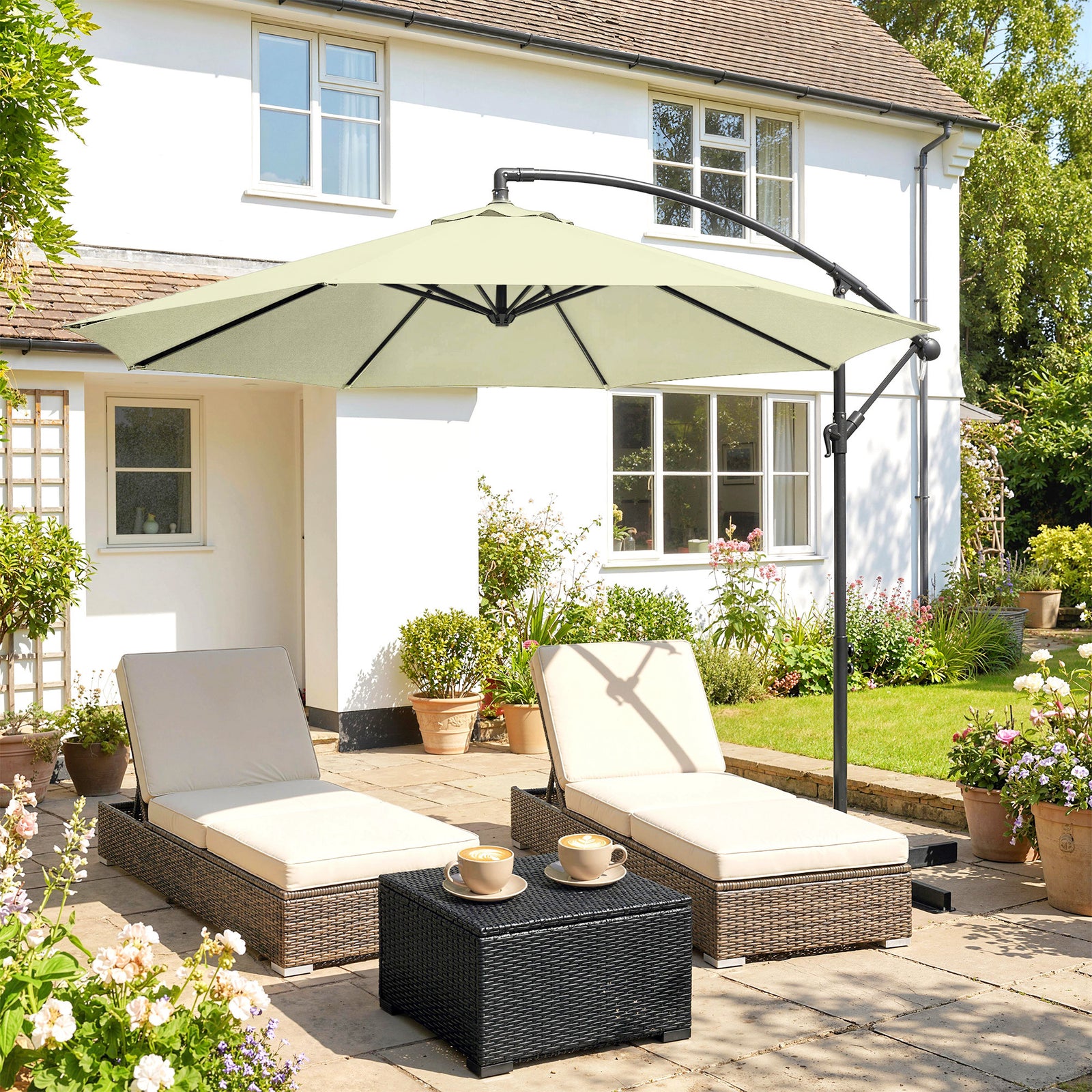 3(m) Banana Parasol Cantilever Umbrella Garden | Beige