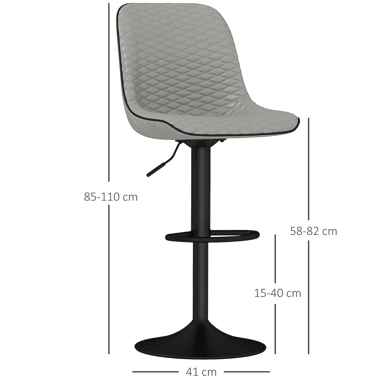 Set Of 2 Bar Stools, Adjustable Swivel Breakfast Barstools | Set of 2