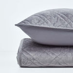 Paragon Diamond Pattern Geometric Velvet Bedspread | 200cm x 200cm | Dark Grey