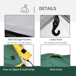 Compact Camping Tent W/ Vestibule & Mesh Vents For Hiking | Multi Colour