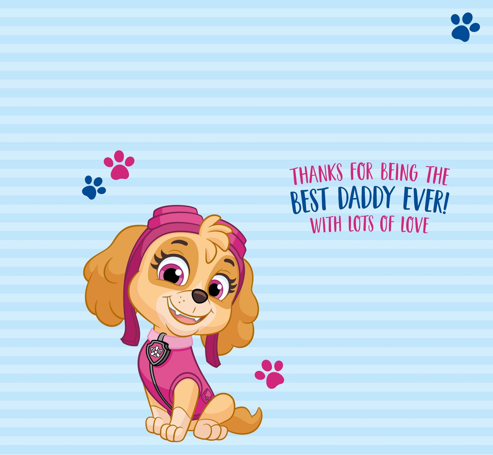 Paw Patrol Father's Day Card 'from Your Daughter' Official Product