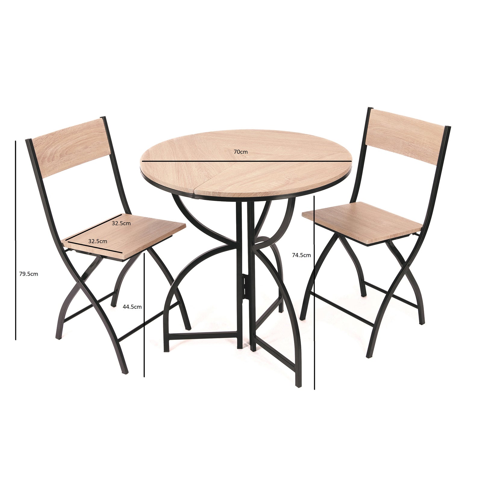 2 Seater Dining Set, Folding Table And Chairs