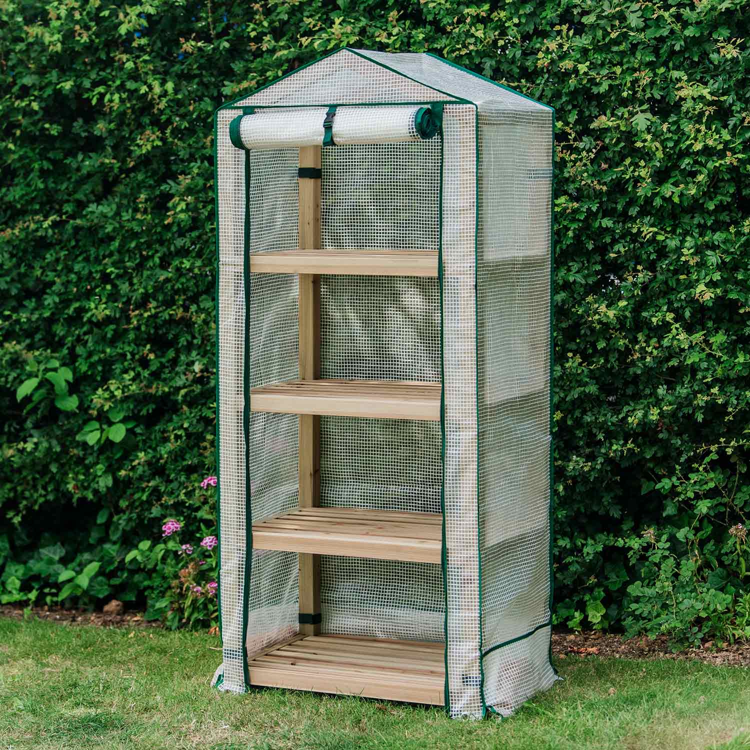 Premium 4-tier Wooden Growhouse 160cm | Green